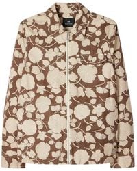 Paul Smith - Jack Met Bloemenprint, Geperforeerde Details Rits - Lyst