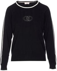 Liu Jo - Crystal-Embellished Crew-Neck Sweatshirt - Lyst