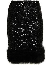 Moschino Jeans - Sequin-embellished Faux Fur-detail Miniskirt - Lyst