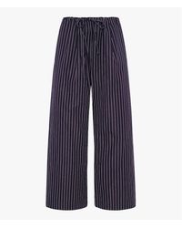 Another Tomorrow - Striped Cotton Trousers - Lyst