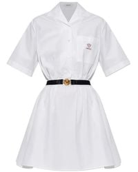 Versace - Cotton-Poplin Mini Dress - Lyst