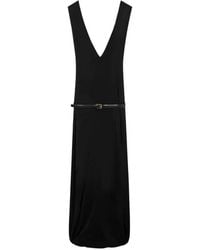 Loewe - V-Neck Midi Dress - Lyst