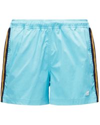 K-Way - Stripe-Detail Swim Shorts - Lyst