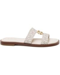 Michael Kors - All-Over Logo Buckle Sandals - Lyst