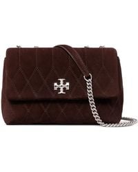 Tory Burch - Kira Quilt Suede Small Convertible Shoulder Bag - Lyst