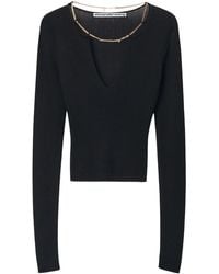 Alexander Wang - Logo-Plaque Knitted Top - Lyst