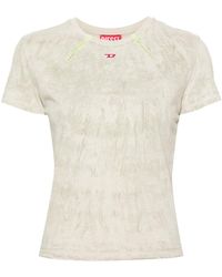 DIESEL - T-shirt en coton à patch logo - Lyst