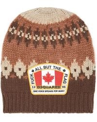 DSquared² - Canadian-Flag Knit Beanie - Lyst