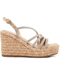 Alma En Pena. - Crystal-Embellished Wedge Sandals - Lyst