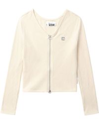 Izzue - Zip-up Ribbed-knit Cardigan - Lyst