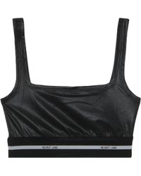 Helmut Lang - Logo-band Faux Leather Cropped Top - Lyst