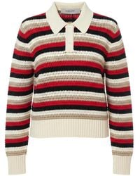Golden Goose - Striped Crochet-Knit Polo Top - Lyst
