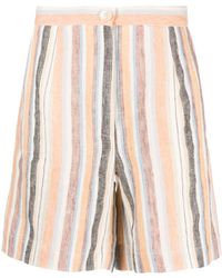 Stella Nova - Venessa Stripe-pattern Linen Shorts - Lyst