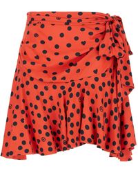 Moschino - Polka-Dot Ruffle-Hem Mini Skirt - Lyst