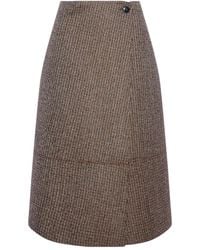 Yves Salomon - Leather Wrap Midi Skirt - Lyst