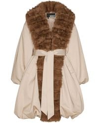 ROTATE BIRGER CHRISTENSEN - Faux-Fur-Collar Balloon-Hem Coat - Lyst
