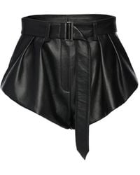 Magda Butrym - Belted Leather Shorts - Lyst