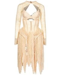 Zimmermann - Valian Lace-Panelled Corset-Style Midi Dress - Lyst
