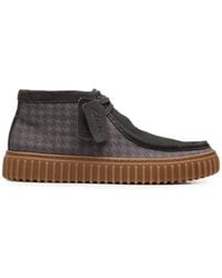 Clarks - Torhill Hi Houndstooth-Pattern Suede Desert Boots - Lyst