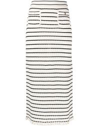 Sandro - Pointelle-knit Striped Midi Skirt - Lyst
