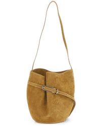 Liffner - Belted Bucket Suede Bucket Bag - Lyst