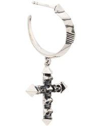 Northskull Oorbellen Met Kruis - Metallic