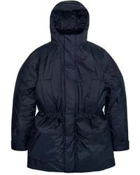 Rains - Parka Met Capuchon En Trekkoord - Lyst