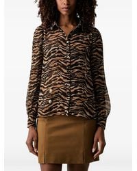 Morgan - Tiger-Print Button-Down Shirt - Lyst