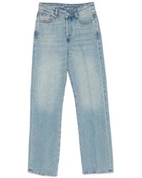 DIESEL - Light Straight-Leg Jeans With Logo Detail - Lyst