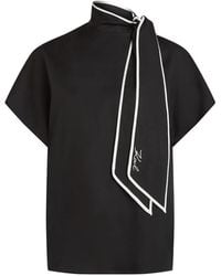 KARL LAGERFELD - Blusa con detalle de lazo - Lyst