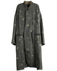 Ziggy Chen - Graphic-Print Button-Up Trench Coat - Lyst