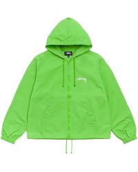 Stussy - Logo-Print Zip-Up Hooded Jacket - Lyst