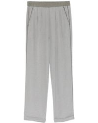 Tom Ford - Printed Net Crepe De Chine Pajama Trousers Tf Embroidered Logo - Lyst