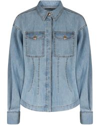 Elisabetta Franchi - Gonna Denim Con Peplum - Lyst