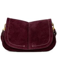 Gianni Chiarini - Helena Suede Contrast-Stitch Clutch Bag - Lyst