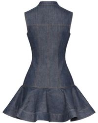 Alexis Bettina Linen-cotton Mini Dress in Blue | Lyst