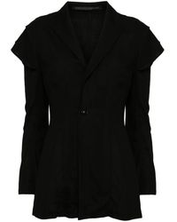Y's Yohji Yamamoto - Layered-Sleeve Single-Breasted Blazer - Lyst