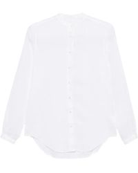 Xacus - Mandarin-Collar Curved-Hem Shirt - Lyst
