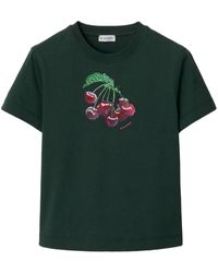 Burberry - Crystal-embellished Cotton T-shirt - Lyst
