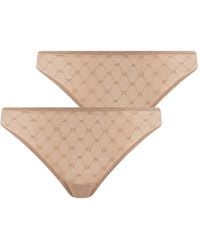 Emporio Armani - Two-Pack Of Recycled Mesh Brazilian Briefs With All-Over Eagle Logo - Lyst