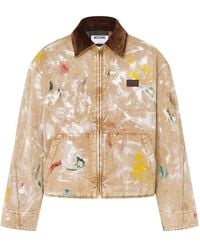 Moschino - Corduroy-Collar Paint-Splatter Jacket - Lyst