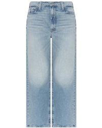 Mother - The Dodger Flood Faded-Effect Wide-Leg Jeans - Lyst