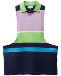 Versace - Embroidered Striped Tank Top - Lyst