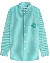 Sporty & Rich - Ny Crest Striped Embroidered-Crest Shirt - Lyst