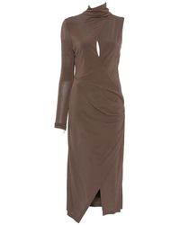Pinko - Cadillac Cut-Out Asymmetric Midi Dress - Lyst