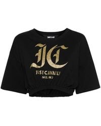 Just Cavalli - Top corto con logo estampado - Lyst