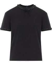 Twinset - Sequin-Embellished Bow-Detail T-Shirt - Lyst