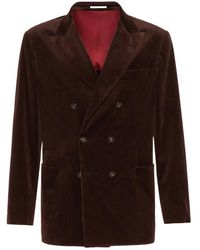 Brunello Cucinelli - Cotton Double-Breasted Jacket - Lyst