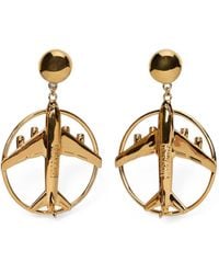 Moschino - Airplane-Motif Drop Clip-On Earrings - Lyst