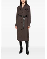 Imperial - Belted Button-Down Midi Dress - Lyst